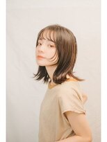 レリーアンテ 大阪梅田(Rely ante)&nbsp;顔まわりカット　韓国ヘア　グレージュ