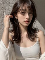 キース ヘアアンドメイク 恵比寿(kith. hair&make)&nbsp;ミディアムレイヤー/外はねくびれ/ナチュラルブラウン