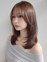 ジーナ 福岡千早(Zina) 髪質改善*艶髪韓国ミルクブラウンレイヤー*前髪【Zina千早】
