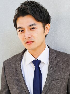 アフロート ディル(AFLOAT D'L) ビジネスマットショートレイヤーかき上げパーマトランクスヘア