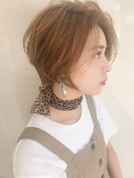 オーロ(ORO) 透明感のあるショコラベージュかきあげフェザーバング