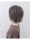外ハネグレージュ♪大人可愛い20代30代40代前下がりショートボブ
