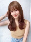 るなstyle 大人可愛いセミロング ブランジュカラー 20代30代40代