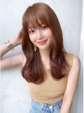 アフロート ルヴア(AFLOAT RUVUA) るなstyle 大人可愛いセミロング ブランジュカラー 20代30代40代