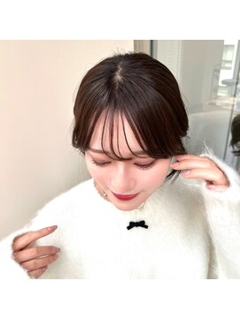 ノク 渋谷(nok) 前髪カット_ダークアッシュチェリーブラウンフェミニン