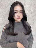 大人ガーリープリカールチョコレート韓国ヘアくびれヘア