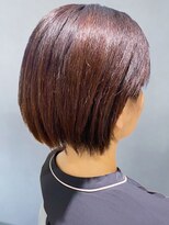 美容室フルール&nbsp;20代30代40代ハイライト透け感アッシュブラウンロブヘアー