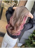 ホワイトベージュ×ホットピンク