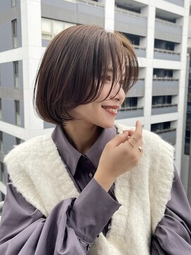 イヴォークトーキョーオーサカ(EVOKE TOKYO osaka) お手入れ簡単 髪質改善 大人ボブ シースルーバング カット