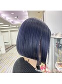 ネイビーブルー×ボブ[倉敷][岡山][倉敷美容室][岡山美容室]