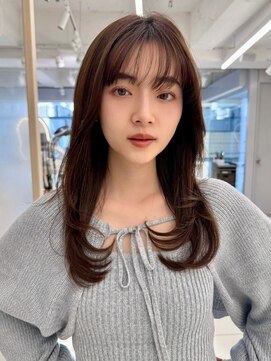 エジョン 幡ヶ谷店(Aejon) イメチェン/似合わせカット/フルバング/レッドブラウン/新宿