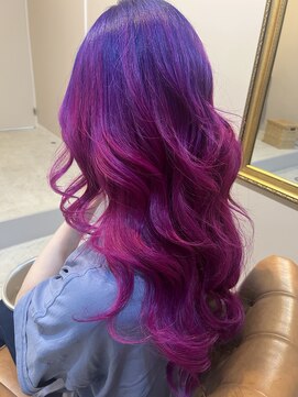 ニィ(2iee.) 派手髪☆バイオレット×ピンクグラデーション