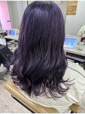 パープルガーネットロングレイヤーカットデザインカラー所沢