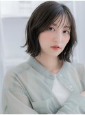 外ハネアッシュグレージュ小顔クセ毛風ボブh3越谷20代30代40代