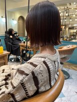 ロンドロゼ 池袋(Lond rose)&nbsp;イメチェン外ハネボブ美髪ワイドバングミディアム縮毛矯正ボブ