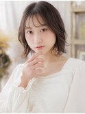 透けバングフェザーパーマゆるふわボブディa浦和20代30代40代