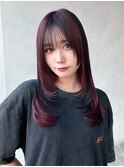 顔周りレイヤー美髪ロング韓国ヘア_F0376