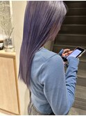 透明感カラーダブルカラーブリーチブルーパープル