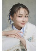 浴衣ヘアセット　韓国風カチモリまとめ髪