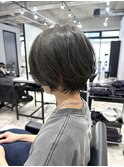 ショート/長めショート/ショートボブ/グレーアッシュ