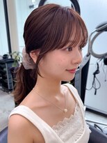 ロンド メリー 大宮(Lond merry) ミディアムレイヤーカット/オリーブグレー/韓国/小顔前髪/大宮