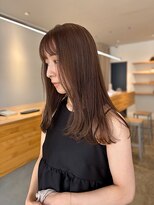 ケシキ 佐賀(keshiki)&nbsp;顔まわりカット/レイヤーカット/セミロング/ショコラベージュ