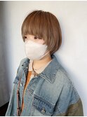 【asuka】ショートボブ　デザインカラー　ブラウンオレンジ