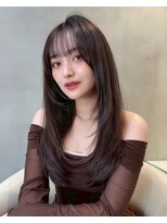 グローアイヴィ 大宮(GLROW IVY) ▼レイヤーカットブラウングレージュ面長解消ヘア