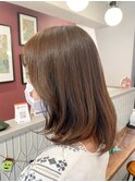 #ハッシュカット#フルバング#似合わせカット#レッドブラウン