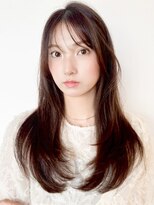 ビーチ(BEACH) 韓国風レイヤー暗髪セミロングミルクティーブロンドハイレイヤー