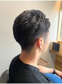 黒髪メンズビジネスカット毛流れフェザー似合わせカット30代40代