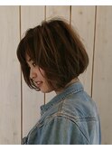 大人かわいい小顔ひし形ショートボブショート