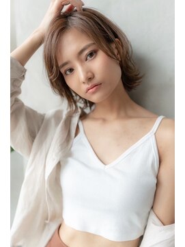 ケアリー 流山おおたかの森(Carelly) 大人かわいい前髪セシルカットココアブラウンフリンジウェーブ