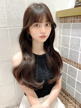 ロンドローズ 名古屋(Lond damaskRose) チョコレート 切りっぱなし イヤリングカラー 韓国ヘア 顔周り