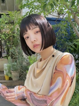 ベル 表参道店(Belle) あごラインボブ×透けグレージュカラー