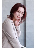 ソイクフ 四条大宮店(SOY-KUFU)&nbsp;ハッシュカットイメチェンレッドブラウン似合わせカット