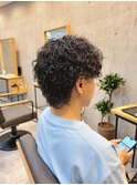 ツイスパセンターパートマッシュ波巻きダウンパーマメンズ目黒