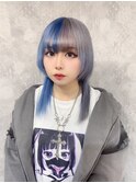 デザインカラーレイヤーカットウェットヘア夏オリーブベージュ