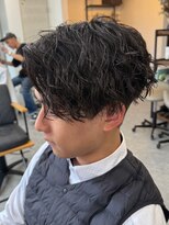 フゥ 宇都宮(FeU) 栃木メンズパーマメンズカットセンターパートメンズマッシュ緩め