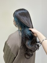 アヤラ オーガニックアンドスパ 東船橋店(AYALA) 【江添茉友】青緑/インナーカラー/アッシュブラウン/ロング