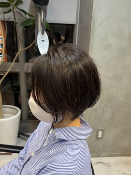 エリマ 調布(elima) 調布レディースカットショートボブワンカラー赤み消しカラー