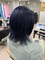 アジールヘア 所沢プロペ通り店(agir hair)&nbsp;大人可愛い◎ブルーブラック透明感艶髪ロング