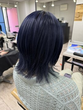 アジールヘア 所沢プロペ通り店(agir hair) 大人可愛い◎ブルーブラック透明感艶髪ロング