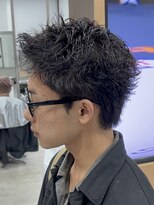 フィフス 天神大名(fifth)&nbsp;福岡大名メンズパーマスパイキーショートスパイラルパーマ30代