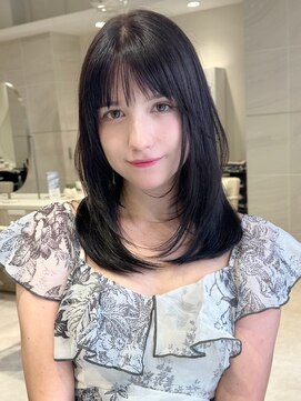 ミズチャーム(Ms.CHARM) レイヤーカット/透明感グレージュ/顔まわりカット/縮毛矯正