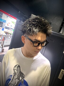 スパイキーショート×短髪×フェード×ピンパーマ×短髪パーマ