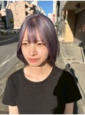 ミルクティーブロンド/ダークブルー/デジタルパーマ/千葉駅