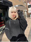 前下がりボブオリーブグレージュミルクティーグレージュ