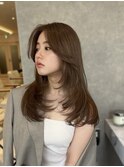 海外風レイヤーカット×チョコレートブラウン