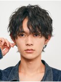 大分スパイラルパーマメンズカットラウンドマッシュツーブロック